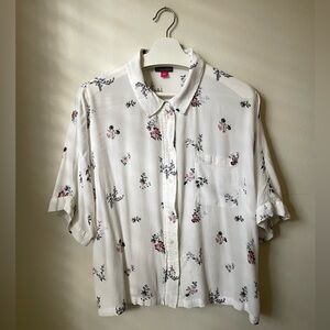 Vince Camuto White Floral Top, Size L